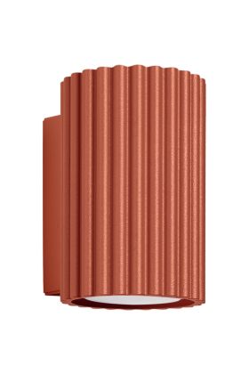 Sollux Karbon SL.1654 oker rode geribbelde wandlamp
