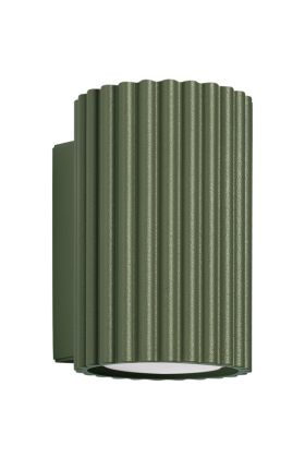 Sollux Karbon SL.1656 olijf groene geribbelde wandlamp