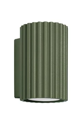 Sollux Karbon SL.1656 olijf groene geribbelde wandlamp