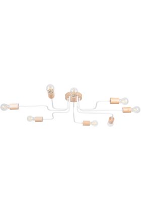 Sollux Timbo SL.1667 wit met houten plafondlamp