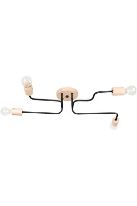 Sollux Timbo SL.1669 zwarte met houten plafondlamp