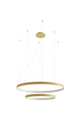Thoro Rio TH.214 goud kleurige hanglamp met dubbele ring