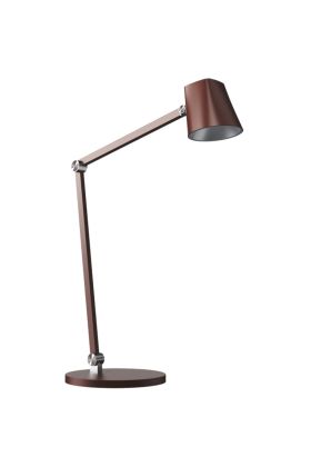 Freelight Trieste T4601K koperbruine tafellamp met vierkant naar rond kapje en driestappen dimmer