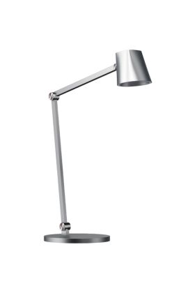 Freelight Trieste T4601S zilvergrijze tafellamp met vierkant naar rond kapje en driestappen dimmer