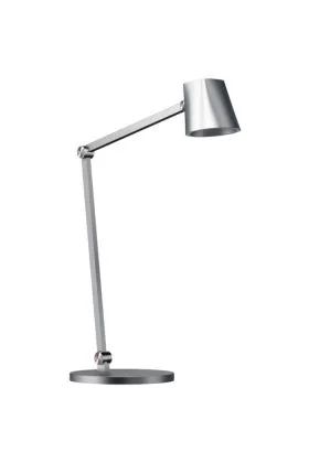 Freelight Trieste T4601S zilvergrijze tafellamp met vierkant naar rond kapje en driestappen dimmer