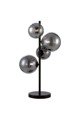 Freelight Calcio T9104 zwarte tafellamp met smoke glas