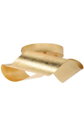 Freelight Pecco W0401GD goudkleurige wandlamp met gevlochten dunne strook metaal. bovenaanzicht