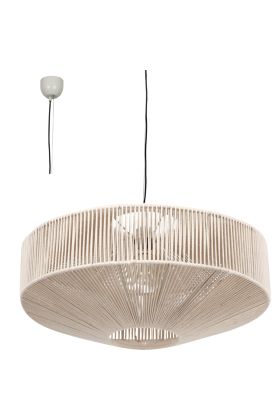 Trio Svea 364790144 hanglamp met 61cm grote schijfvormige kap van katoenen touw