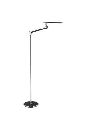 Trio 422710102 zwart met chromen verstelbare vloerlamp