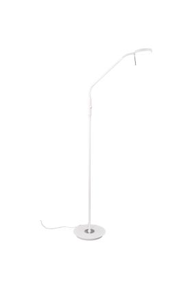 Trio Monza 423310131 witte leeslamp met ronde kop met LED paneel en dimmer aan de paal