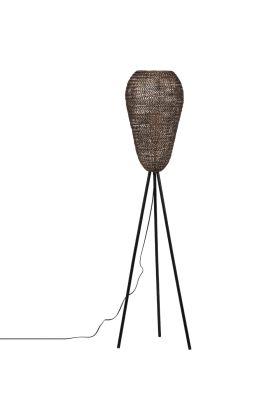 Trio Ziva 465300104 zwarte tripod met omgekeerde kegelvormige bronzen kap van gevlochten metaal