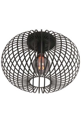 Freelight Aglio PL7833Z zwarte plafondlamp 33cm van dunne reepjes metaal