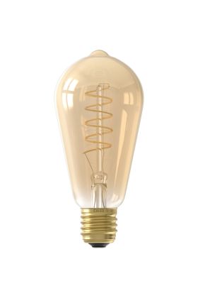 1001003300 8712879158882 Calex Rustiek ST64 Goud Flex Filament 220-240V 5.5W 470lm 2100K E27 3-step dimming uit