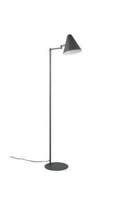 Trio Cosima 463900142 antraciet grijze metalen leeslamp met metalen kapje met op de kap een touchschakelaar