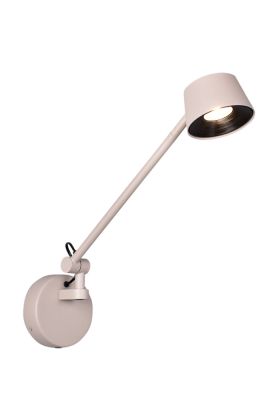 Freelight Cugino creme kleurige wandspot met een scharnierende arm met een uitval van 55cm en spot met geintegreerde LED en touchdimmer