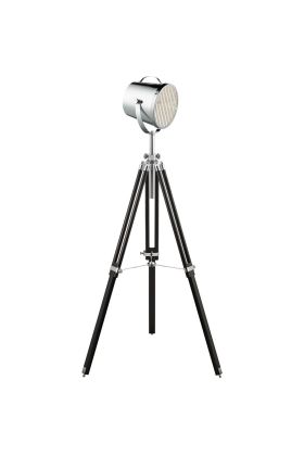 Searchlight Studio EU3013 chromen tripod met zwart houten poten