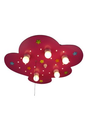 Niermann bloemenwolk 760 plafondlamp magenta