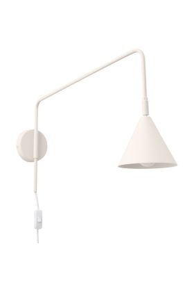 Sollux Nox beige wandlamp met een uitval van 61 cm met een kantelbare spot met E14 fitting en snoer van 185 cm met schakelaar en stekker