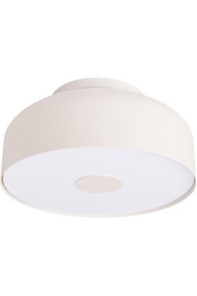 Sollux Omiq beige plafonnière met een diameter van 30 cm en een hoogte van 15 cm van metaal met een kunststof blender