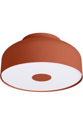 Sollux Omiq groene plafonnière met een diameter van 30 cm en een hoogte van 15 cm van metaal met een kunststof blender