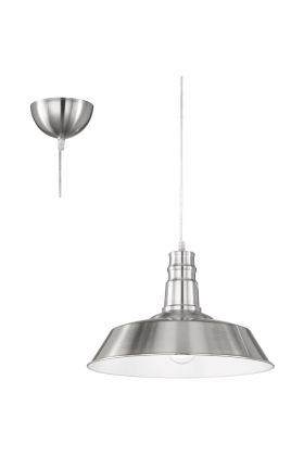 Reality Will staalkleurige hanglamp met een sierlijke metalen kap van 36 cm in diameter