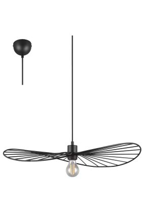 Trio Chapeau zwarte hanglamp van staaldraad met een diameter van 60 cm