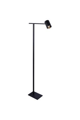 Freelight Picchio S8501Z zwarte vloerlamp met rechte buis met spot welke te gebruiken is als leeslamp