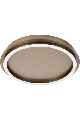 Searchlight Stellaris 31283-36LT koffiebruin ronde plafonniere met cirkelvormige LED rand