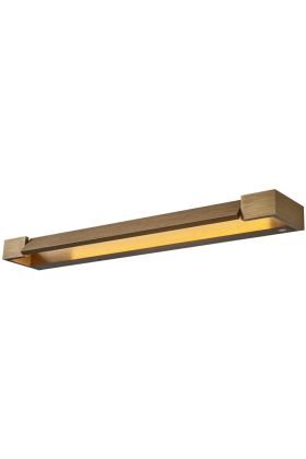 Freelight Parete W1460B bronzen schilderijlamp met kantelbaar deel waar de LED is geplaatst. rechtsonder een touch dimmer