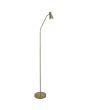 Searchlight Jolly EU1007AB brandend antiek bronzen staande leeslamp met kegelvormig spotje met GU10 lampje en klikschakelaar op de kop