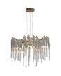 Searchlight Heritage 10425-5GO brandende goud kleurige kroonluchter met glazen pegels