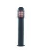 Searchlight Kiev 1082-730 brandende zwarte paallamp met ronde kop en fijne lamellen voor de wit glazen kap