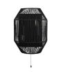 Searchlight Wicker 11201-2BK zwarte wandlamp met kap van touw en een trekschakelaar