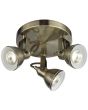 Searchlight Focus 1543AB brons kleurige plafondspots met drie klassiek gevormde metalen spotjes met brandend GU10 spotje
