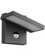 Trio Horton 226369142 antraciet grijze wandlamp voor buiten met kantelbaar lichtpaneel en bewegingsmelder