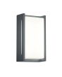 Trio Indus 227360142 antraciet grijze wandlamp voor buiten met een lichtbak in het midden