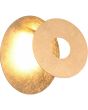 Trio Leano 240310179 goudkleurige wandlamp met opzij gedraaide draaibare schijf voor indirect licht