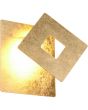 Trio Leano 240319179 goudkleurige wandlamp met opzij gedraaide draaibaar vierkant voor indirect licht