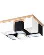 Britop Paloma 2451674 zwart witte plafondlamp met eikenhout