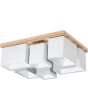 Britop Paloma 2453674 grijze plafondlamp met eikenhout