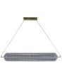 Searchlight Capsule 28800SB hanglamp met messing plafondplaat en cilindervormige hanglamp van acryl met LED buis erin
