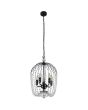 Searchlight Shower 30216-5BK zwarte kroonluchter met kristalglas