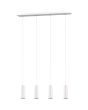 Trio Marley 312400401 hanglamp met witte plafondbalk en vier pendels met cilindervormige kap met een GU10 lampje