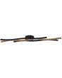Searchlight Bloom 32103-1BK plafondlamp met drie golvende LED balken in zwart en houtkleur