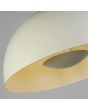 Searchlight Mars 35411CR detailfoto binnenzijde kap van de creme hanglamp met half ronde kap en half ronde schijf in de lamp voor indirect licht