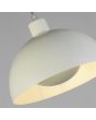Searchlight Mars 35410CR detailfoto van de binnenzijde van de creme hanglamp van 25cm met half ronde kap en half ronde schijf in de lamp voor indirect licht