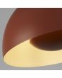 Searchlight Mars 35410OR detailfoto van de binnenzijde van de kap van de oranje hanglamp van 25cm met half ronde kap en half ronde schijf in de lamp voor indirect licht