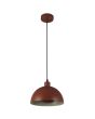 Searchlight Mars 35410OR oranje hanglamp van 25cm met half ronde kap en half ronde schijf in de lamp voor indirect licht