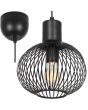 Trio Gila 365700132 brandende mat zwarte hanglamp met bolvormige kap van metalen plaatjes