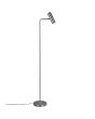Trio Marley 412400107 staalkleurige vloerlamp met een cilindervormige spot als kop met schakelaar op de kop